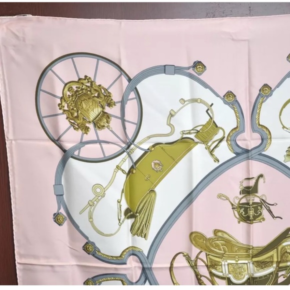 Hermes Pink and Gold Scarf - Picture 8 of 9